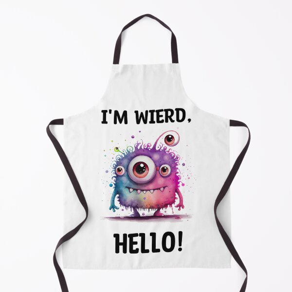 Item preview, I'm Wierd Hello Cute Happy Monster Watercolor Bright in Pink Blue and Purple Colors designed and sold by CGSGraphics.