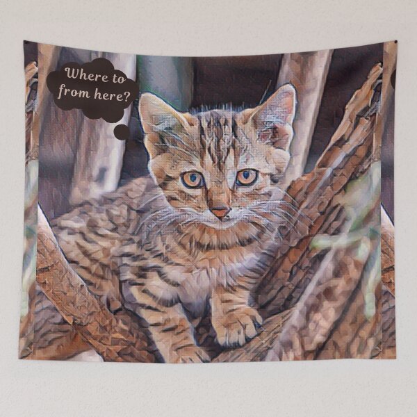 Item preview, Cute Kitten in a Tree designed and sold by Bright76.