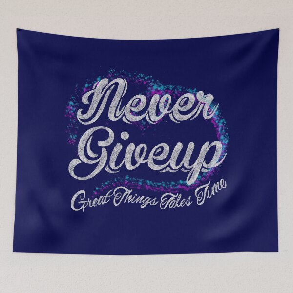 Item preview, Never Give Up, Motivational, Typography designed and sold by saimzgraphics.
