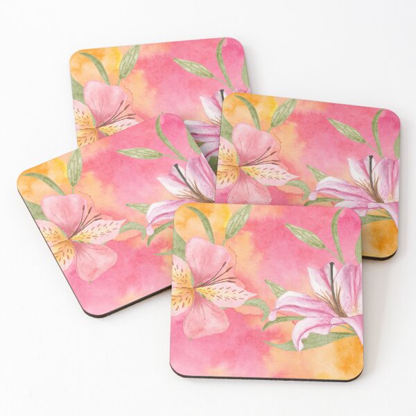 Item preview, Tropical Lilies on Pink and Yellow Background (3of4) designed and sold by DzineVine.