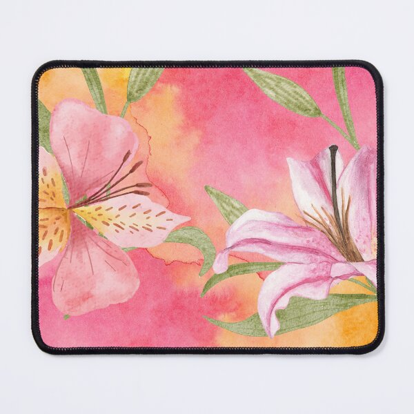 Item preview, Tropical Lilies on Pink and Yellow Background (3of4) designed and sold by DzineVine.