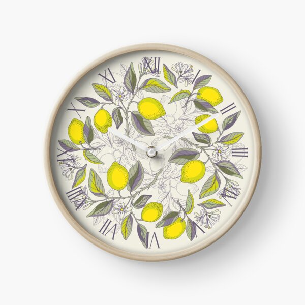 Lemon pattern Clock