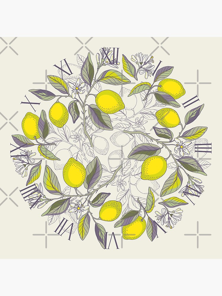 Imagen 4 de 4, Reloj con la obra Patrón de limón, diseñada y vendida por olgart.