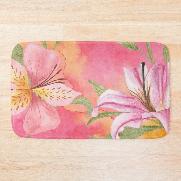 Item preview, Tropical Lilies on Pink and Yellow Background (3of4) designed and sold by DzineVine.