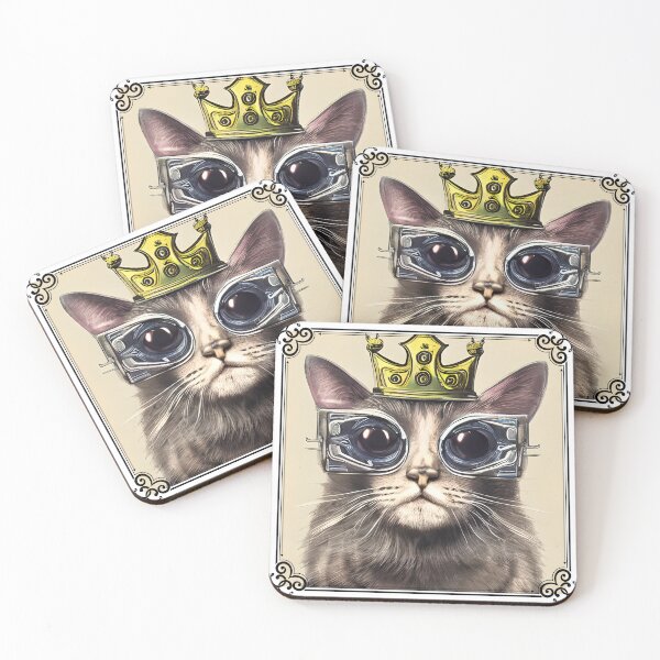 Item preview, cyberpunk cat in crown designed and sold by BraveNewDesigns.