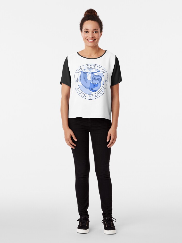 Alternate view of Society of Sloth Readers Chiffon Top