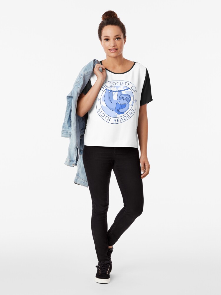 Alternate view of Society of Sloth Readers Chiffon Top
