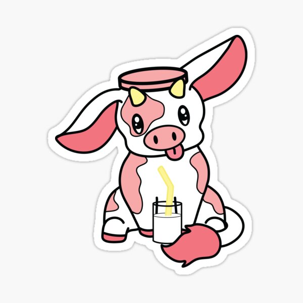 Casquette Rose Lait Vache Sticker