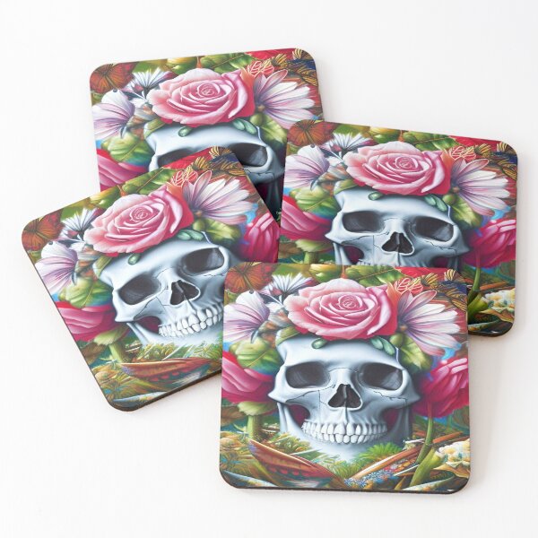 Item preview, Victorian Ghotic Floral Skull, Tattoo Art designed and sold by ValleyDream.