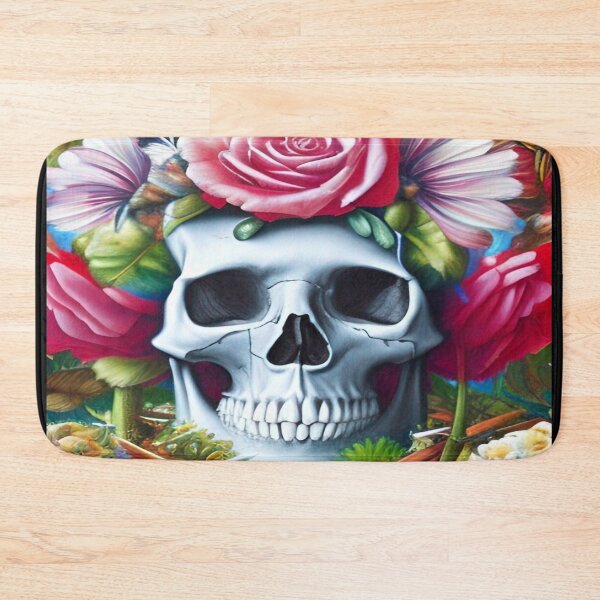 Item preview, Victorian Ghotic Floral Skull, Tattoo Art designed and sold by ValleyDream.