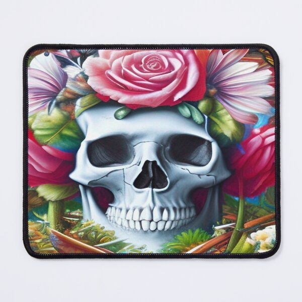 Item preview, Victorian Ghotic Floral Skull, Tattoo Art designed and sold by ValleyDream.