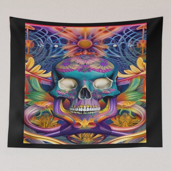 Item preview, Victorian Ghotic Floral Skull, Tattoo Art designed and sold by ValleyDream.
