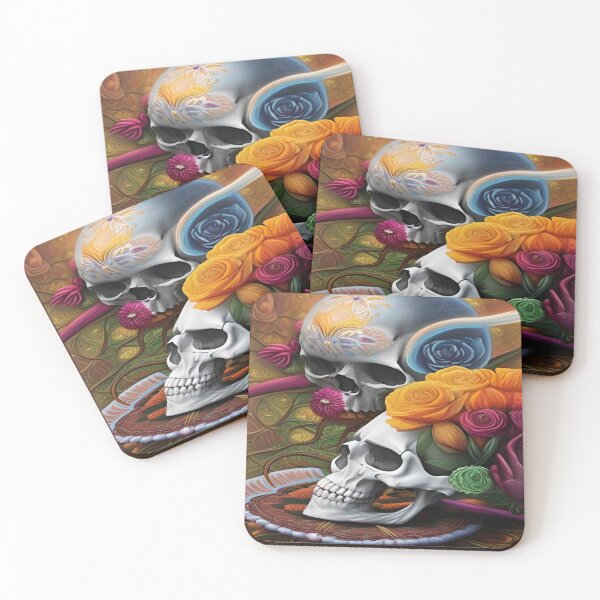 Item preview, Victorian Ghotic Floral Skull, Tattoo Art designed and sold by ValleyDream.
