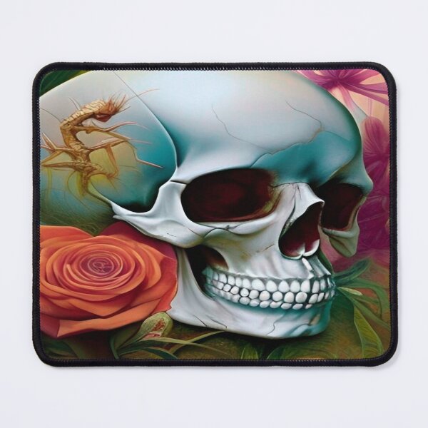 Item preview, Victorian Ghotic Floral Skull, Tattoo Art designed and sold by ValleyDream.