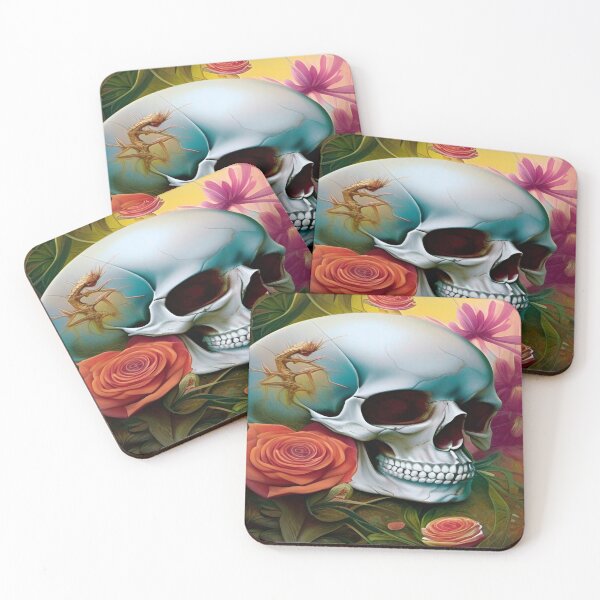 Item preview, Victorian Ghotic Floral Skull, Tattoo Art designed and sold by ValleyDream.