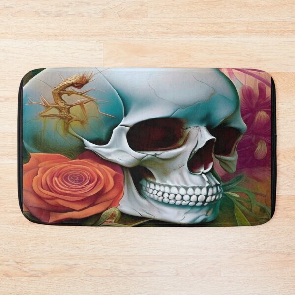 Item preview, Victorian Ghotic Floral Skull, Tattoo Art designed and sold by ValleyDream.