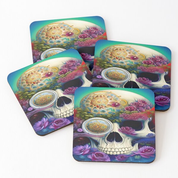 Item preview, Victorian Ghotic Floral Skull, Tattoo Art designed and sold by ValleyDream.