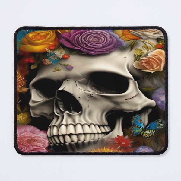 Item preview, Victorian Ghotic Floral Skull, Tattoo Art designed and sold by ValleyDream.