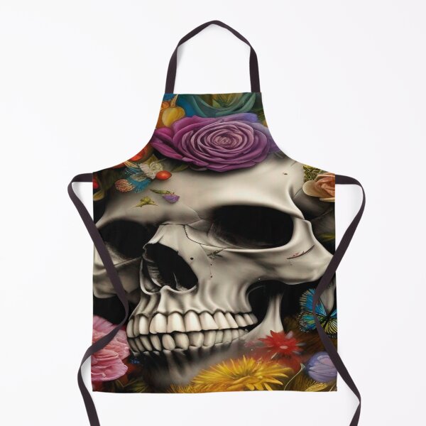 Item preview, Victorian Ghotic Floral Skull, Tattoo Art designed and sold by ValleyDream.