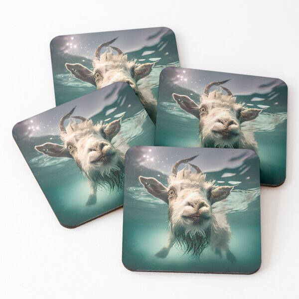 Item preview, Swimming goat designed and sold by ChargedShapes.