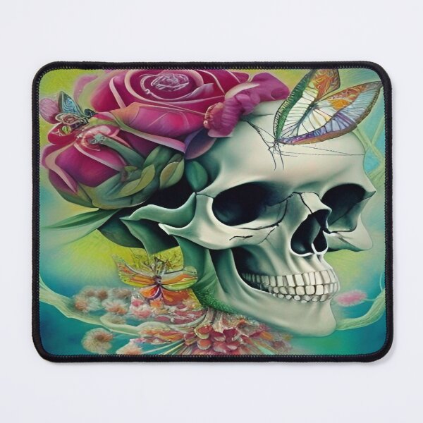 Item preview, Victorian Ghotic Floral Skull, Tattoo Art designed and sold by ValleyDream.