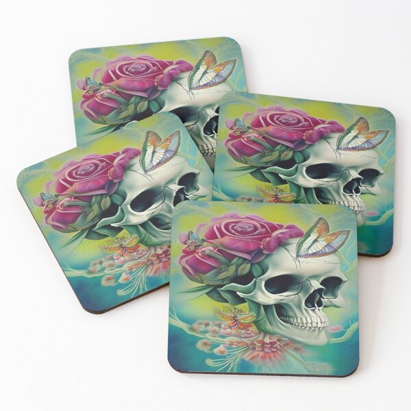 Item preview, Victorian Ghotic Floral Skull, Tattoo Art designed and sold by ValleyDream.