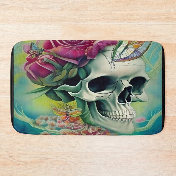 Item preview, Victorian Ghotic Floral Skull, Tattoo Art designed and sold by ValleyDream.