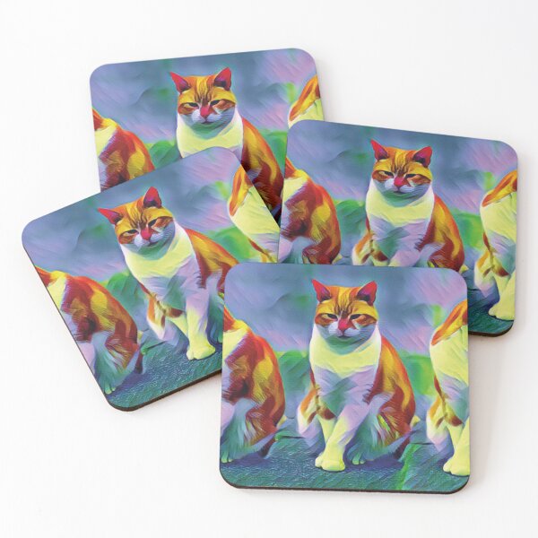 Item preview, Três gatos amarelos sentados observando o ambiente. designed and sold by GirlaineSQ.