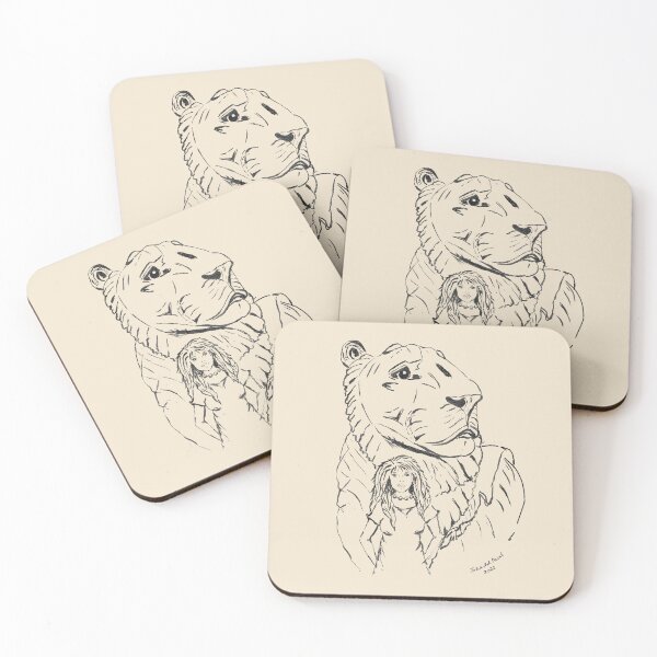 Item preview, Woman and lioness designed and sold by Julia's Print Studio .