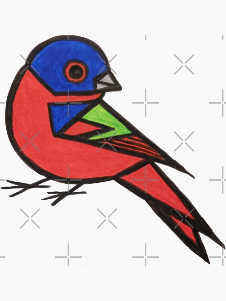 "Painted Bunting Minimalistic" Sticker for Sale by LokiGecko Redbubble