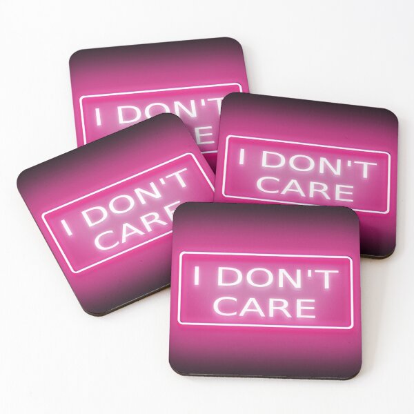 Item preview, I Don't Care Pink Neon Sign Sticker designed and sold by Teetans.