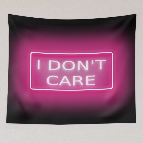 Item preview, I Don't Care Pink Neon Sign Sticker designed and sold by Teetans.