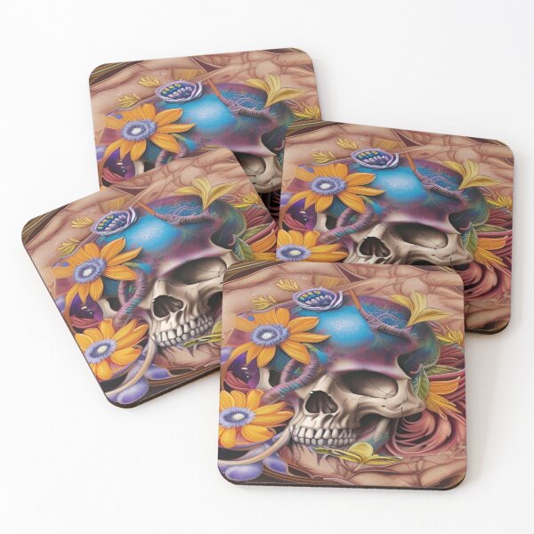 Item preview, Victorian Ghotic Floral Skull, Tattoo Art designed and sold by ValleyDream.