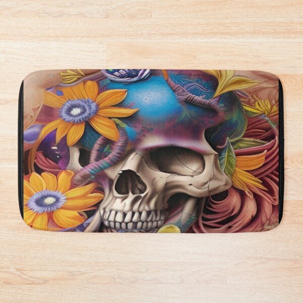 Item preview, Victorian Ghotic Floral Skull, Tattoo Art designed and sold by ValleyDream.