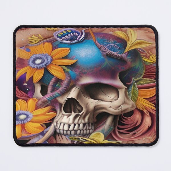Item preview, Victorian Ghotic Floral Skull, Tattoo Art designed and sold by ValleyDream.