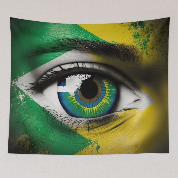 Item preview, Brazilian Flag art - Brasil Flag Eye designed and sold by Juliascutecornr.