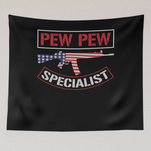 Item preview, Pew Pew USA Flag Specialist designed and sold by mkzmerch.