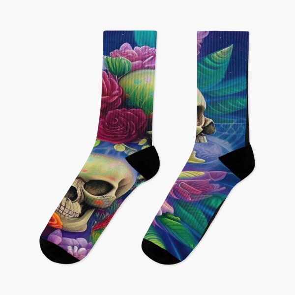 Item preview, Victorian Ghotic Floral Skull, Tattoo Art designed and sold by ValleyDream.