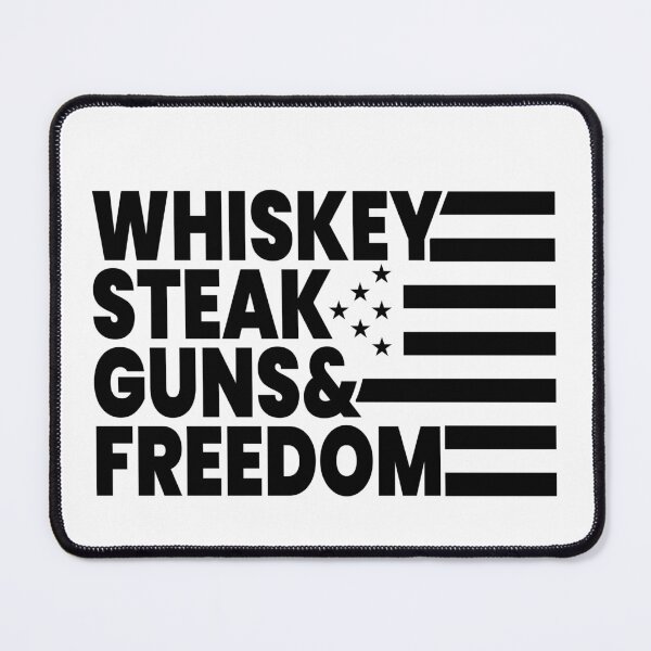 Item preview, Whiskey Steak Guns & Freedom USA Flag designed and sold by mkzmerch.