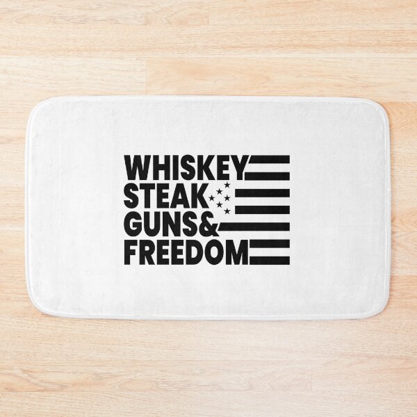 Item preview, Whiskey Steak Guns & Freedom USA Flag designed and sold by mkzmerch.