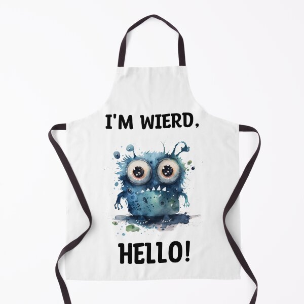 Item preview, I'm Wierd Hello Cute Sad Monster Watercolor Bright in Blues Colors designed and sold by CGSGraphics.