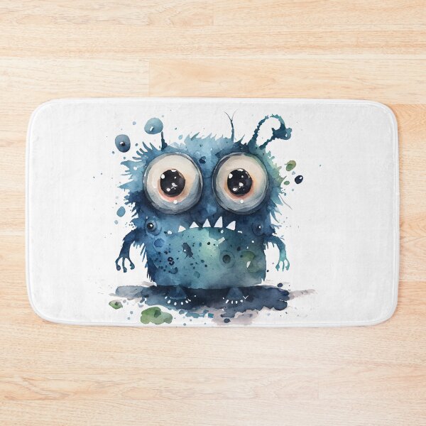 Item preview, I'm Wierd Hello Cute Sad Monster Watercolor Bright in Blues Colors designed and sold by CGSGraphics.