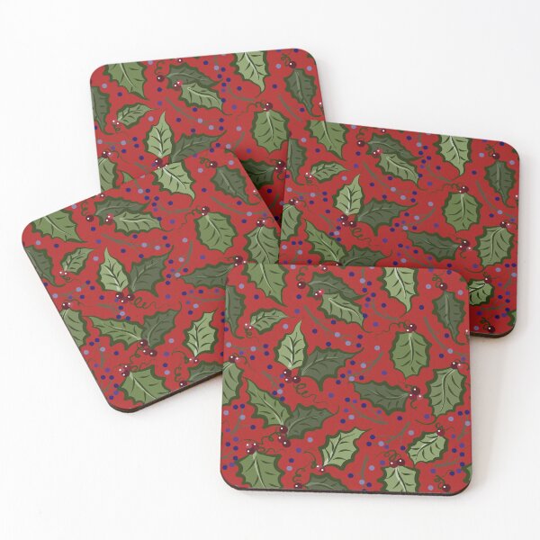 Item preview, Holly Leaves and Blue Berries Repeat Pattern by Cherie(c)2022 designed and sold by CheriesArt.