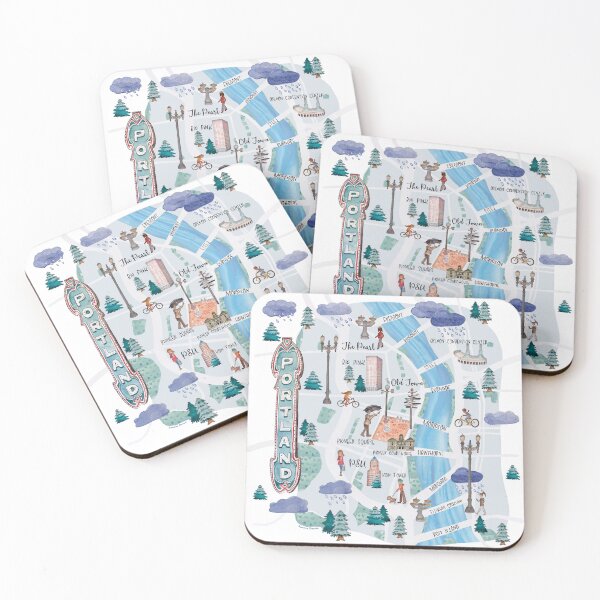 Item preview, Portland Illustrated Map designed and sold by roseannepaints.