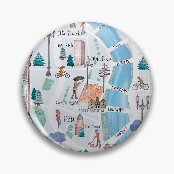 Item preview, Portland Illustrated Map designed and sold by roseannepaints.