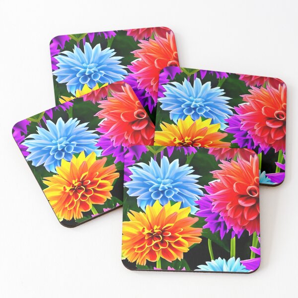 Item preview, Colorful Dahlia Flowers Pattern designed and sold by The Love Quill.