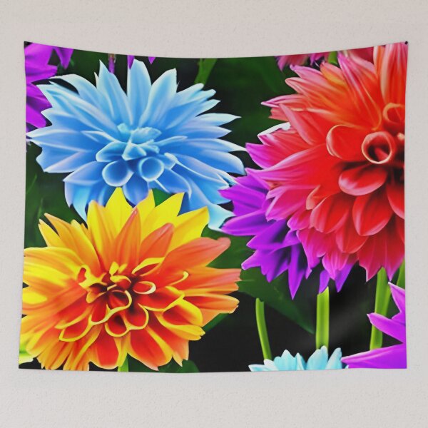 Item preview, Colorful Dahlia Flowers Pattern designed and sold by The Love Quill.