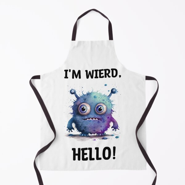 Item preview, I'm Wierd Hello Cute Goofy Monster Watercolor in Blue Colors designed and sold by CGSGraphics.