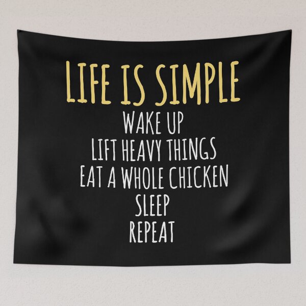 Item preview, Life is simple : Weight lifting gym fitness quote designed and sold by EnzoVectorism.