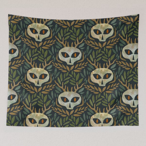 Item preview, Woodland skull stamp designed and sold by Wondroustrange.